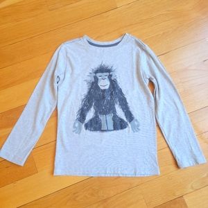 Tea Collection Boys Meditating Monkey Tee Size 8